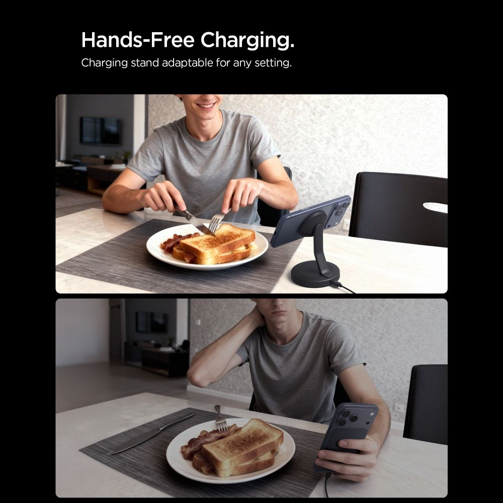 Cargador de Red Inalámbrico Spigen EF151MS, 15W, 1.67A, Negro