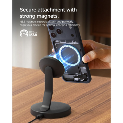 Cargador de Red Inalámbrico Spigen EF151MS, 15W, 1.67A, Negro