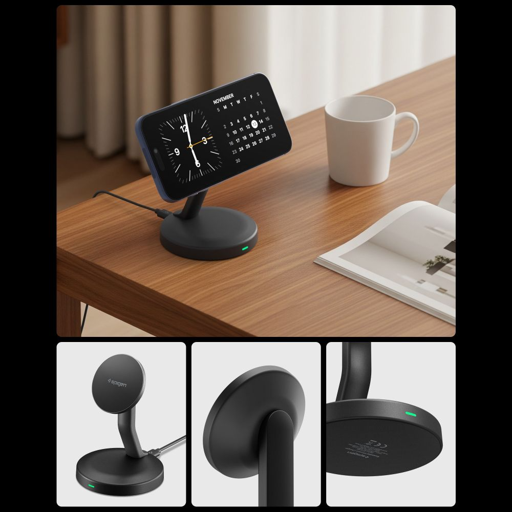 Cargador de Red Inalámbrico Spigen EF151MS, 15W, 1.67A, Negro