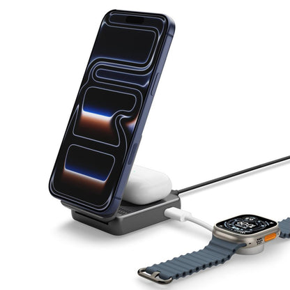 Cargador de Red Inalámbrico Spigen EF302MOQ 3en1, 25W, 1 x USB-C, Gris