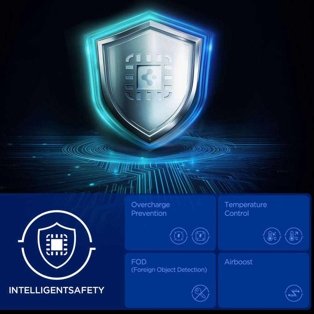 Cargador de Red Inalámbrico Spigen EF302MOQ 3en1, 25W, 1 x USB-C, Gris