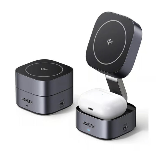Cargador de Red Inalámbrico UGREEN W702 3en1, 20W, 1.67A, 1 x USB-C, Negro