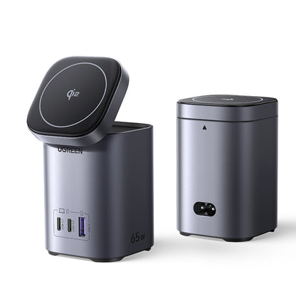 Cargador de Red Inalámbrico UGREEN X555 4in1, 65W, 3.25A, 1 x USB-A - 2 x USB-C, Gris