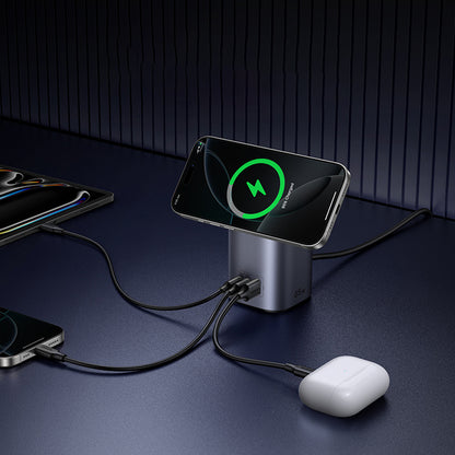 Cargador de Red Inalámbrico UGREEN X555 4in1, 65W, 3.25A, 1 x USB-A - 2 x USB-C, Gris