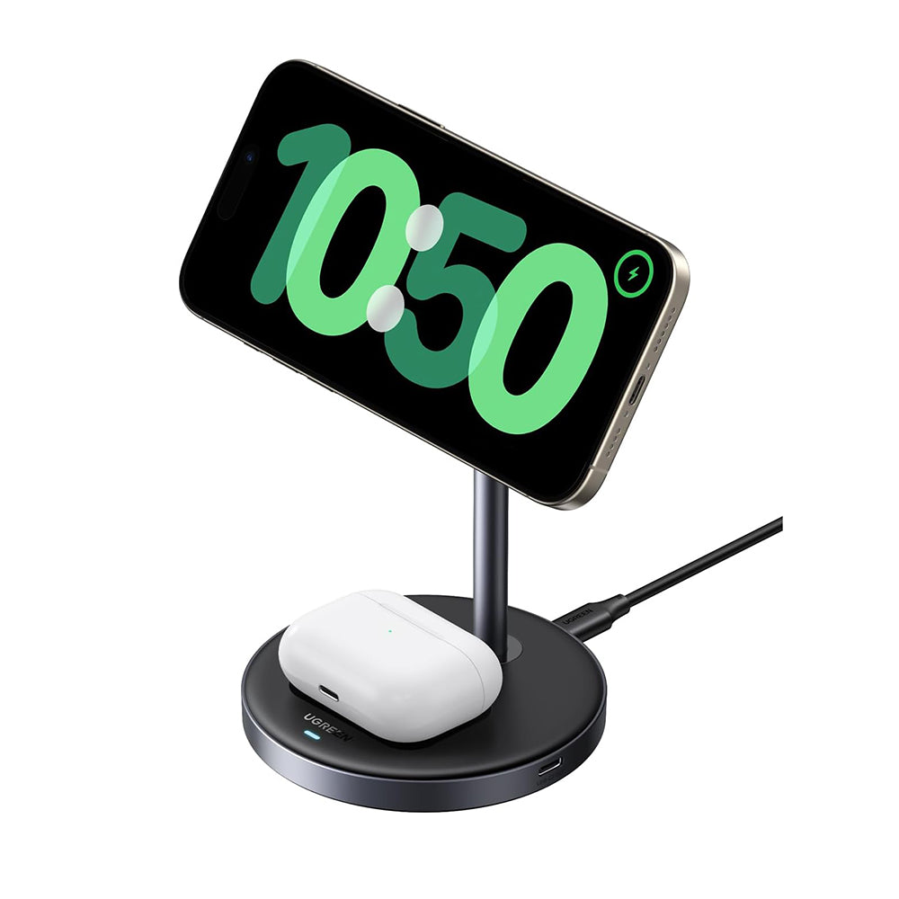 Cargador de Red Inalámbrico UGREEN W710 3en1, 20W, 1.67A, 1 x USB-C, Negro