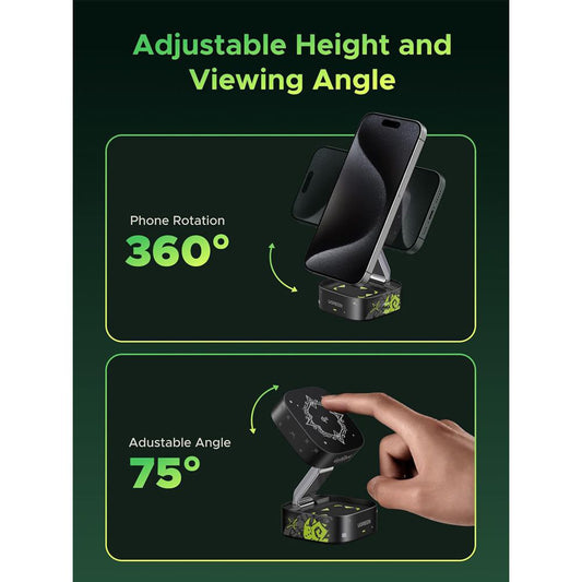 Cargador de Red Inalámbrico UGREEN Genshin Impact Ed.W702 2en1, 25W, 1.67A, 1 x USB-C, Negro