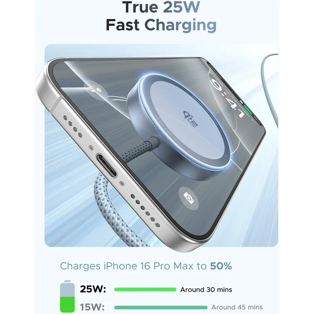 Cargador de Red Inalámbrico UGREEN MagFlow, 25W, Azul