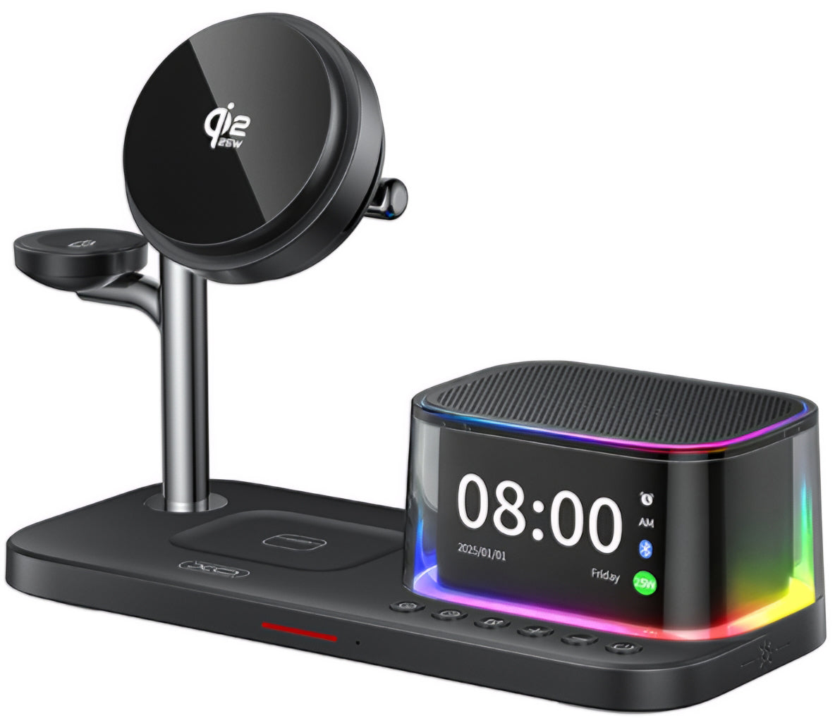 Cargador de Red Inalámbrico XO Design CX045 3en1, 25W, Negro