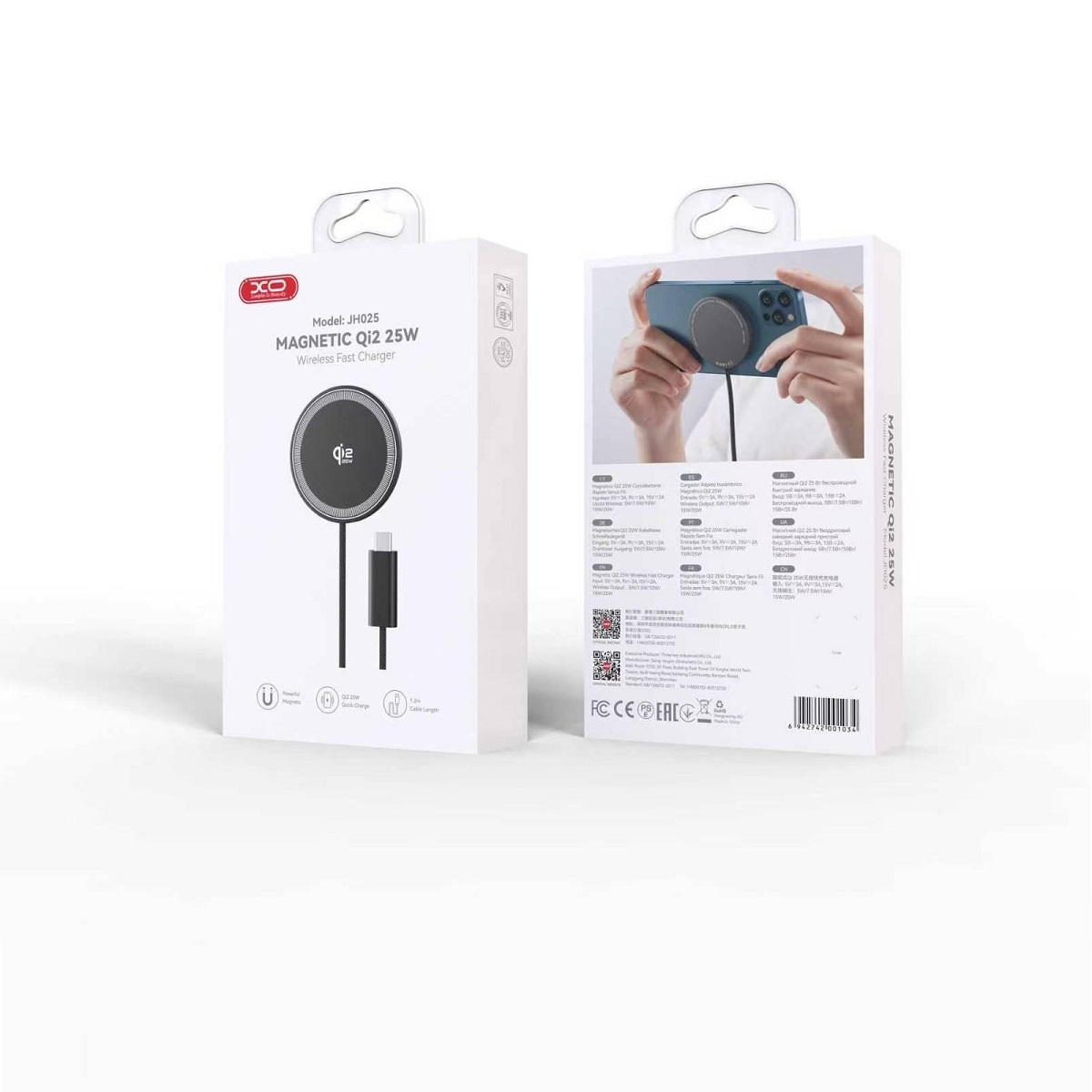 Cargador de Red Inalámbrico XO Design JH025, 25W, 1.67A, Negro
