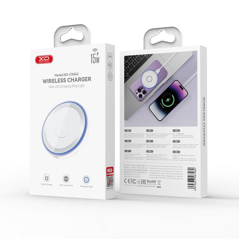 Cargador de Red Inalámbrico XO Design CX042, 15W, 1.67A, Blanco