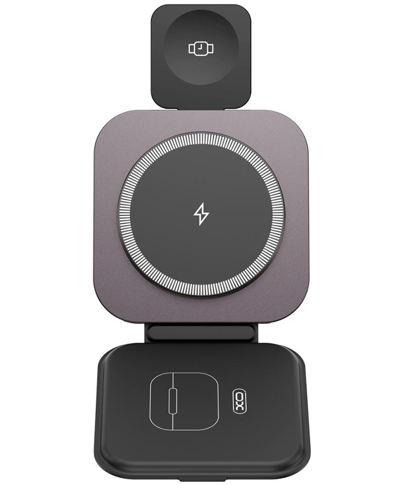 Cargador de Red Inalámbrico XO Design CX035 3en1, 15W, 1.67A, Negro