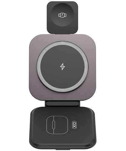 Cargador de Red Inalámbrico XO Design CX035 3en1, 15W, 1.67A, Negro