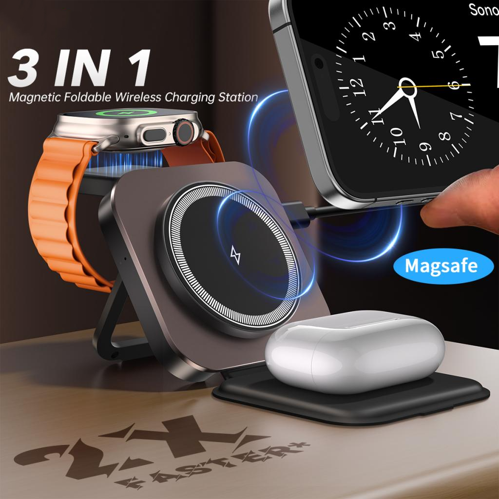 Cargador de Red Inalámbrico XO Design CX035 3en1, 15W, 1.67A, Negro