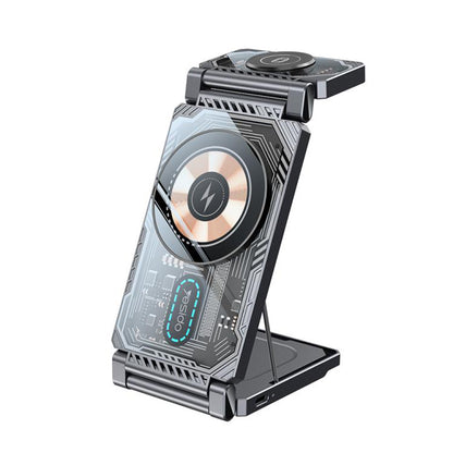 Cargador de Red Inalámbrico Yesido DS25 3en1, 15W, 1.67A, Negro