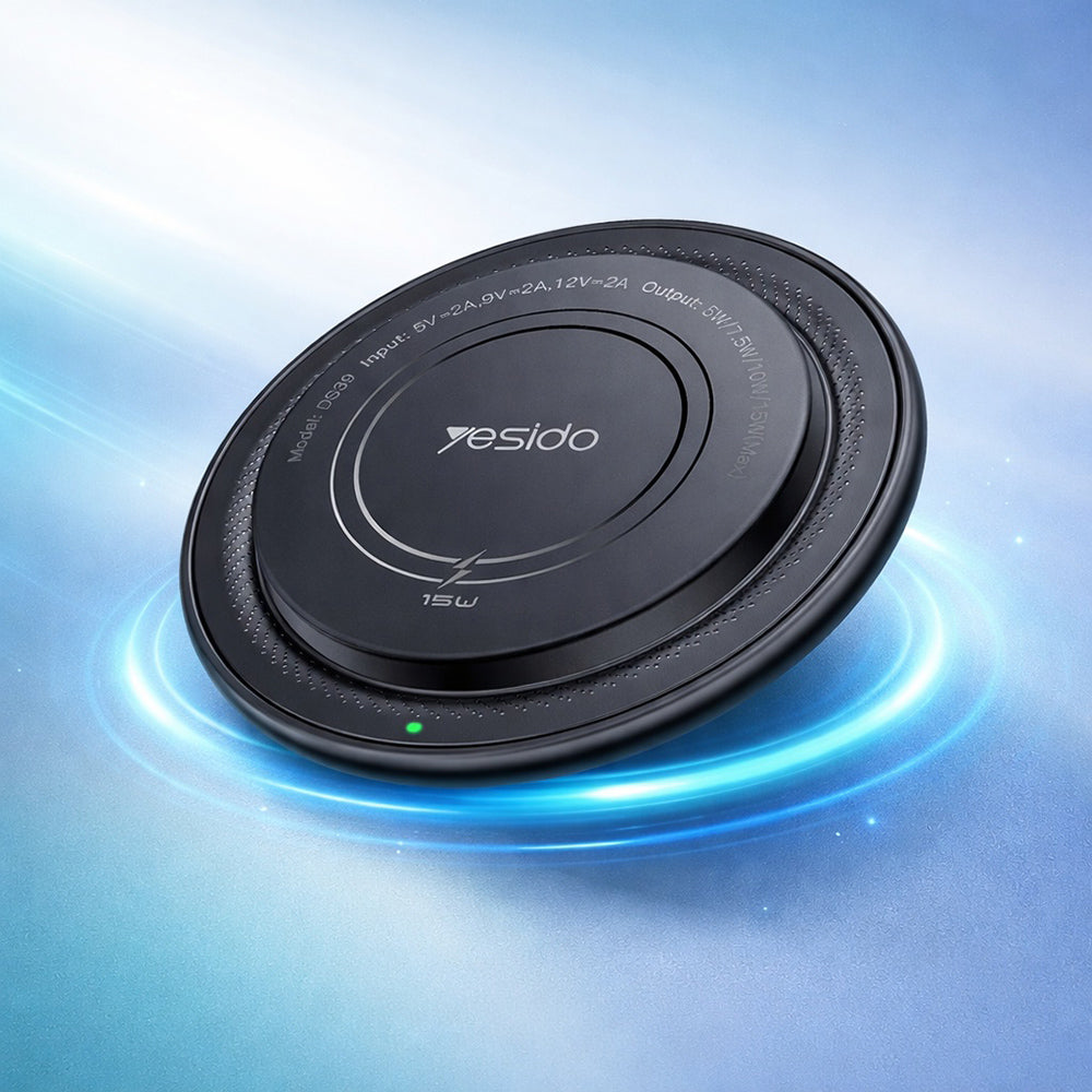 Cargador de Red Inalámbrico Yesido DS39, 15W, 1.67A, Negro