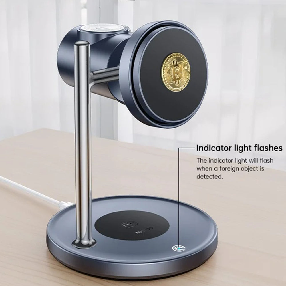 Cargador de Red Inalámbrico Yesido DS40 3en1, 25W, 1.67A, Negro