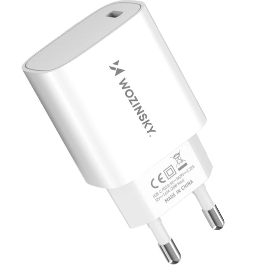 Cargador de Red WZK WGWCCW, 20W, 3A, 1 x USB-C, Blanco