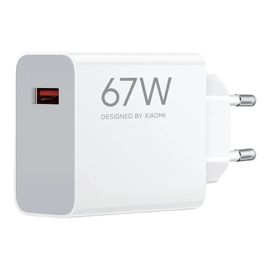 Cargador de Red Xiaomi, 67W, 6.2A, 1 x USB-A, Blanco BHR07SKEU