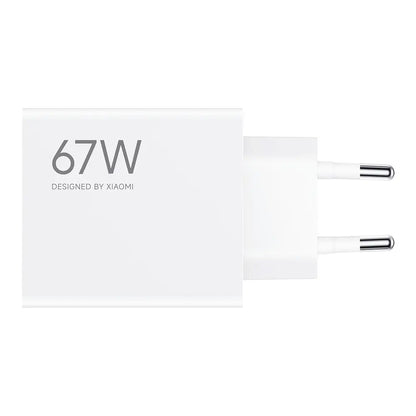 Cargador de Red Xiaomi, 67W, 6.2A, 1 x USB-A, Blanco BHR07SKEU