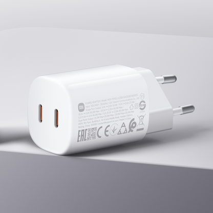 Cargador de red Xiaomi Nano Turbo, 45W, 3A, 2 x USB-C, Blanco BHR087OEU