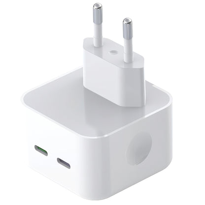 Cargador de red XO Design L102, 35W, 3A, 2 x USB-C, Blanco 