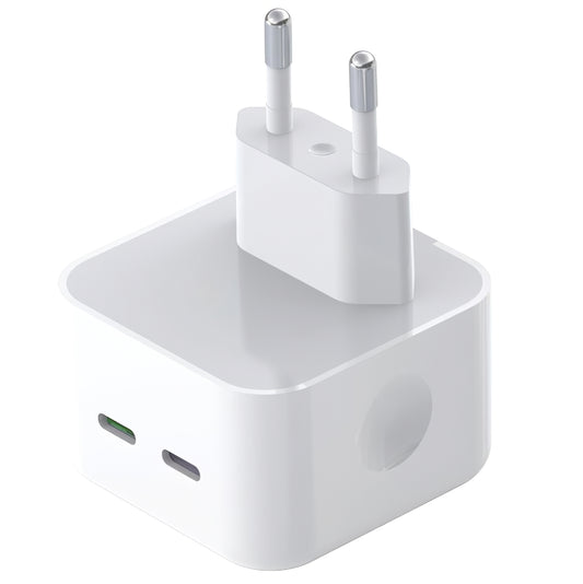 Cargador de Red XO Design L102, 35W, 3A, 2 x USB-C, Blanco