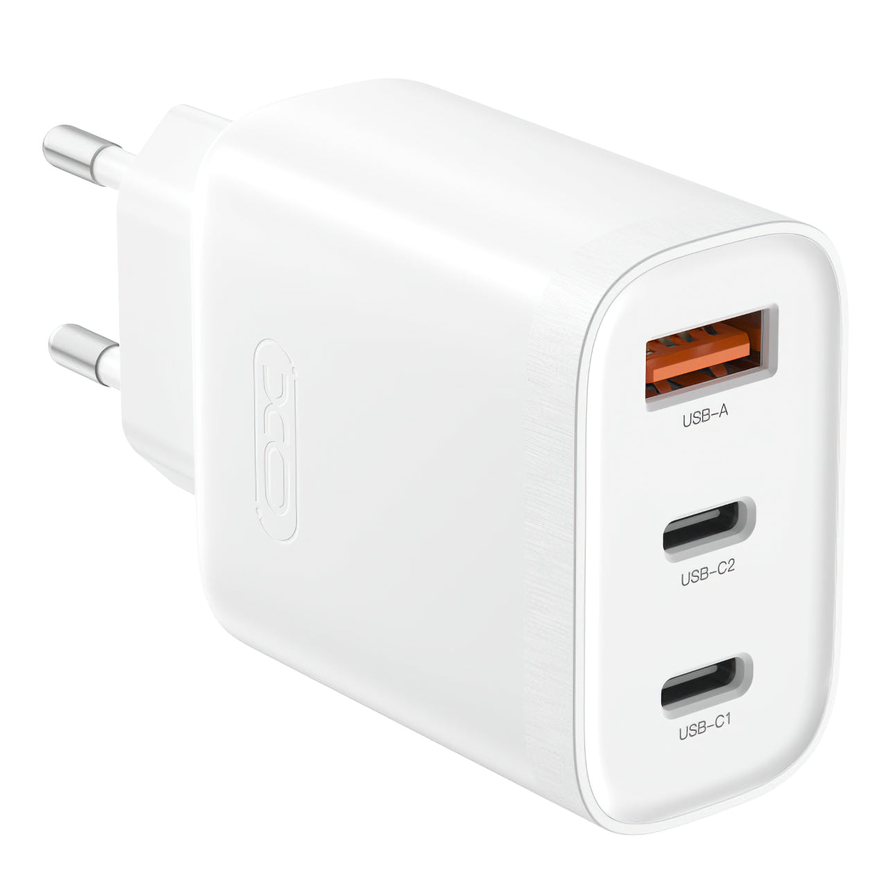 Cargador de red XO Design L117, 45W, 3A, 1 x USB-A - 2 x USB-C, Blanco 