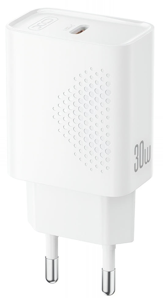 Cargador de Red XO Design L162, 30W, 3A, 1 x USB-C, Blanco