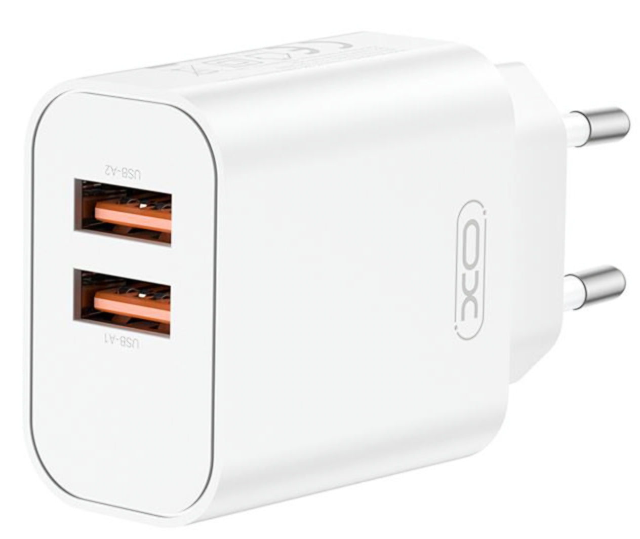 Cargador de Red XO Design CE34, 12W, 2.4A, 2 x USB-A, Blanco