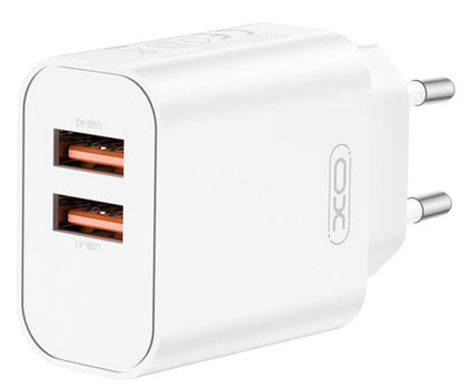 Cargador de Red XO Design CE34, 12W, 2.4A, 2 x USB-A, Blanco