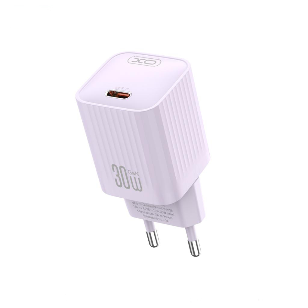 Cargador de Red XO Design L148, 30W, 3A, 1 x USB-C, Morado