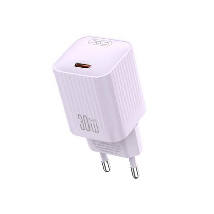 Cargador de Red XO Design L148, 30W, 3A, 1 x USB-C, Morado