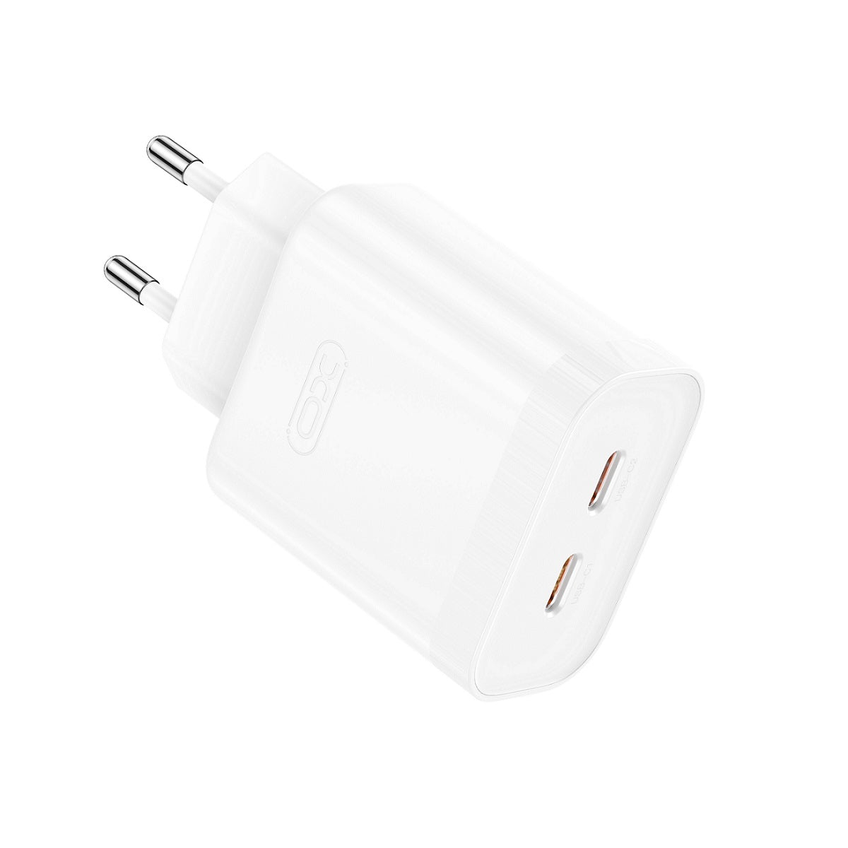 Cargador de red XO Design L105, 35W, 3A, 2 x USB-C, Blanco 