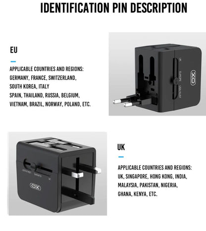 Cargador de Red XO Design WL01 Travel, 10.5W, 2.1A, 2 x USB-A, Negro