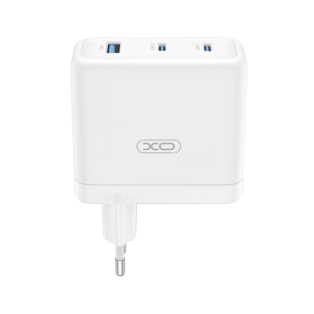 Cargador de Red XO Design CE35, 100W, 5A, 1 x USB-A - 2 x USB-C, Blanco