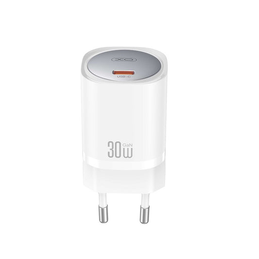 Cargador de red XO Design CE20, 30W, 3A, 1 x USB-C, Blanco 