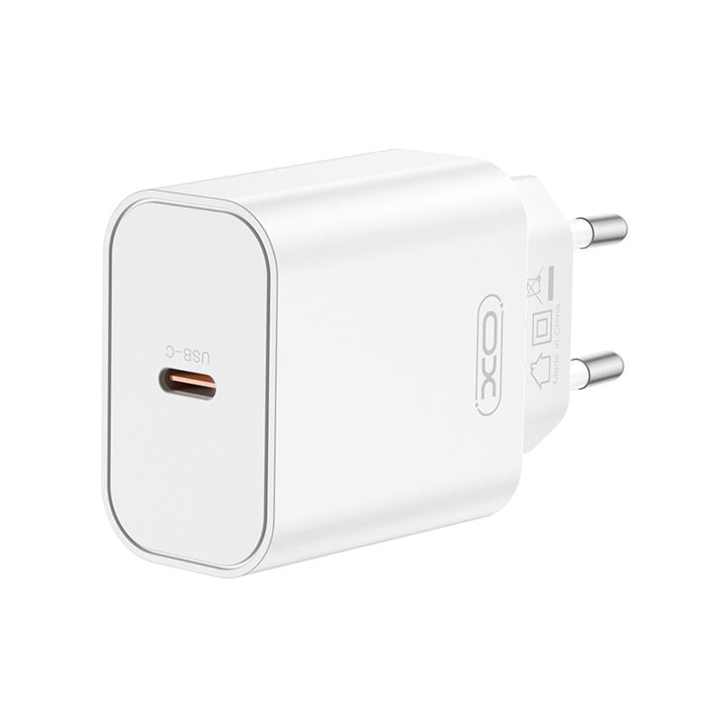 Cargador de Red XO Design CE32, 20W, 3A, 1 x USB-C, Blanco