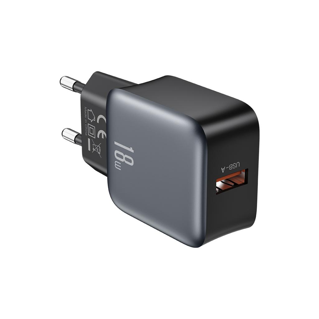 XO Design L152 Network Charger, 18W, 3A, 1 x USB-A, Black