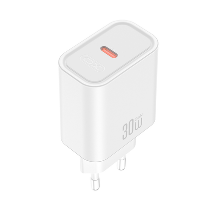 Cargador de Red XO Design CE41, 30W, 3A, 1 x USB-C, Blanco