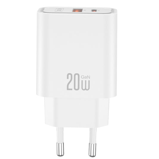 Cargador de Red XO Design CE40, 20W, 3A, 1 x USB-A - 1 x USB-C, Blanco