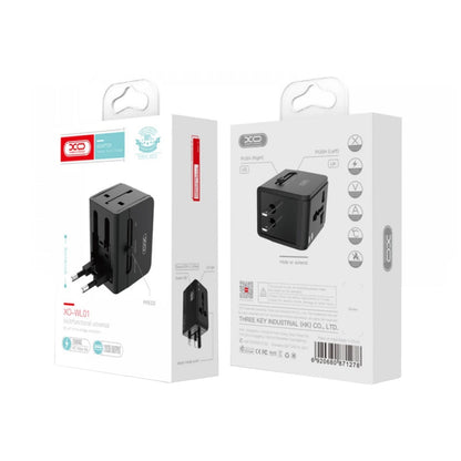 Cargador de Red XO Design WL01 Travel, 10.5W, 2.1A, 2 x USB-A, Negro