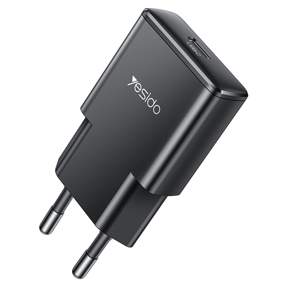 Cargador de Red Yesido YC74, 30W, 3A, 1 x USB-C, Negro