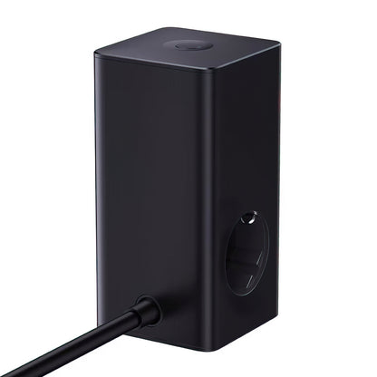 Baseus PowerCombo Tower Charging Station, 100W, 5A, 2 x Schuko - 2 x USB-A - 2 x USB-C, Black E00023609113-00