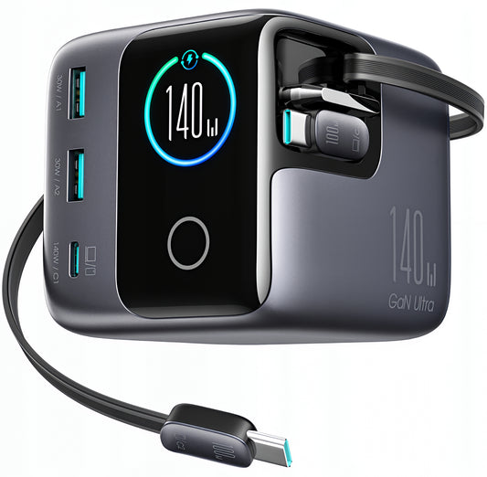 Cargador Estación con Cable USB-C Joyroom Podix JR-TRD01, 140W, 1 x USB-C - 2 x USB-A, Gris