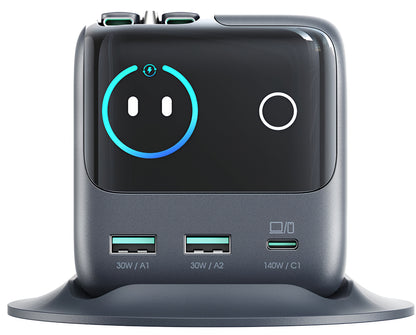 Cargador Estación con Cable USB-C Joyroom Podix JR-TRD01, 140W, 1 x USB-C - 2 x USB-A, Gris