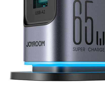 Cargador Estación Joyroom JR-TCM02 UK, 65W, 3.25A, 2 x USB-A - 4 x USB-C, Gris