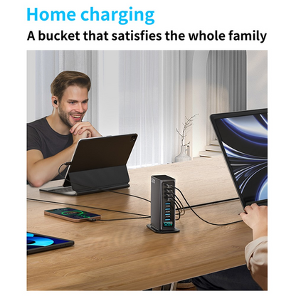 Cargador Estación OEM, 520W, 5A, 4 x USB-A - 4 x USB-C, Gris