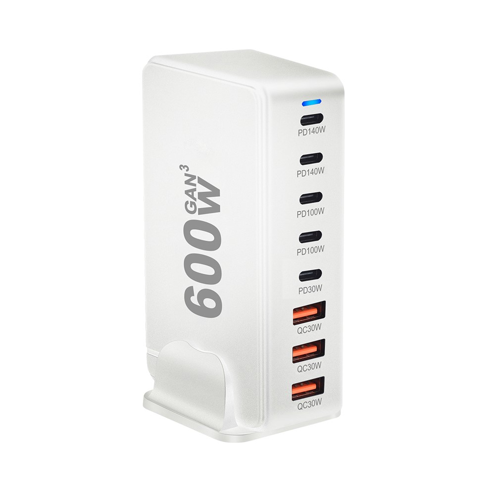 Cargador Estación OEM, 600W, 4 x USB-A - 4 x USB-C, Blanco