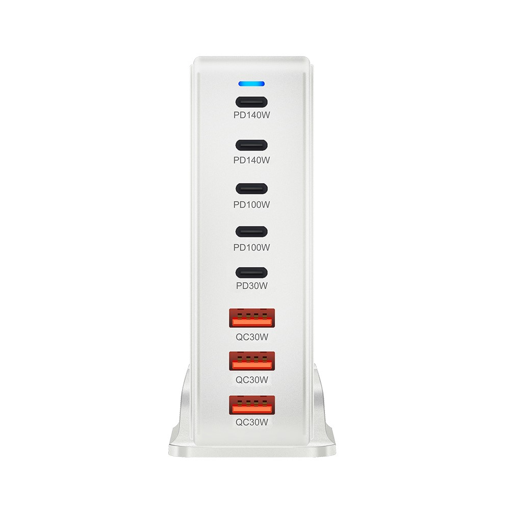 Cargador Estación OEM, 600W, 4 x USB-A - 4 x USB-C, Blanco