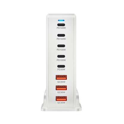 Cargador Estación OEM, 600W, 4 x USB-A - 4 x USB-C, Blanco